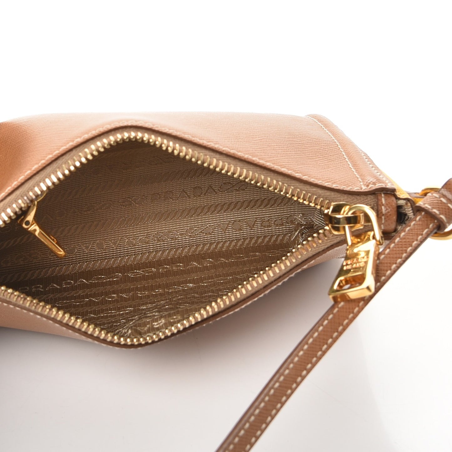 Saffiano Colour Bi-Color Pochette Caramel Mimosa