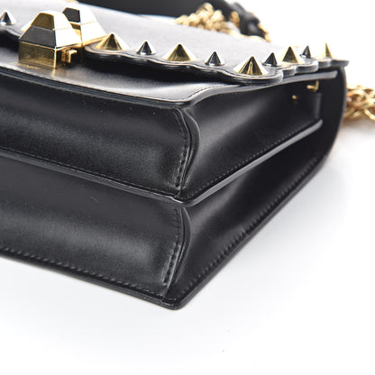 Fendi Vitello Liberty Metal Scalloped Multi Studded Small Kan I Shoulder Bag Black 9 of 9