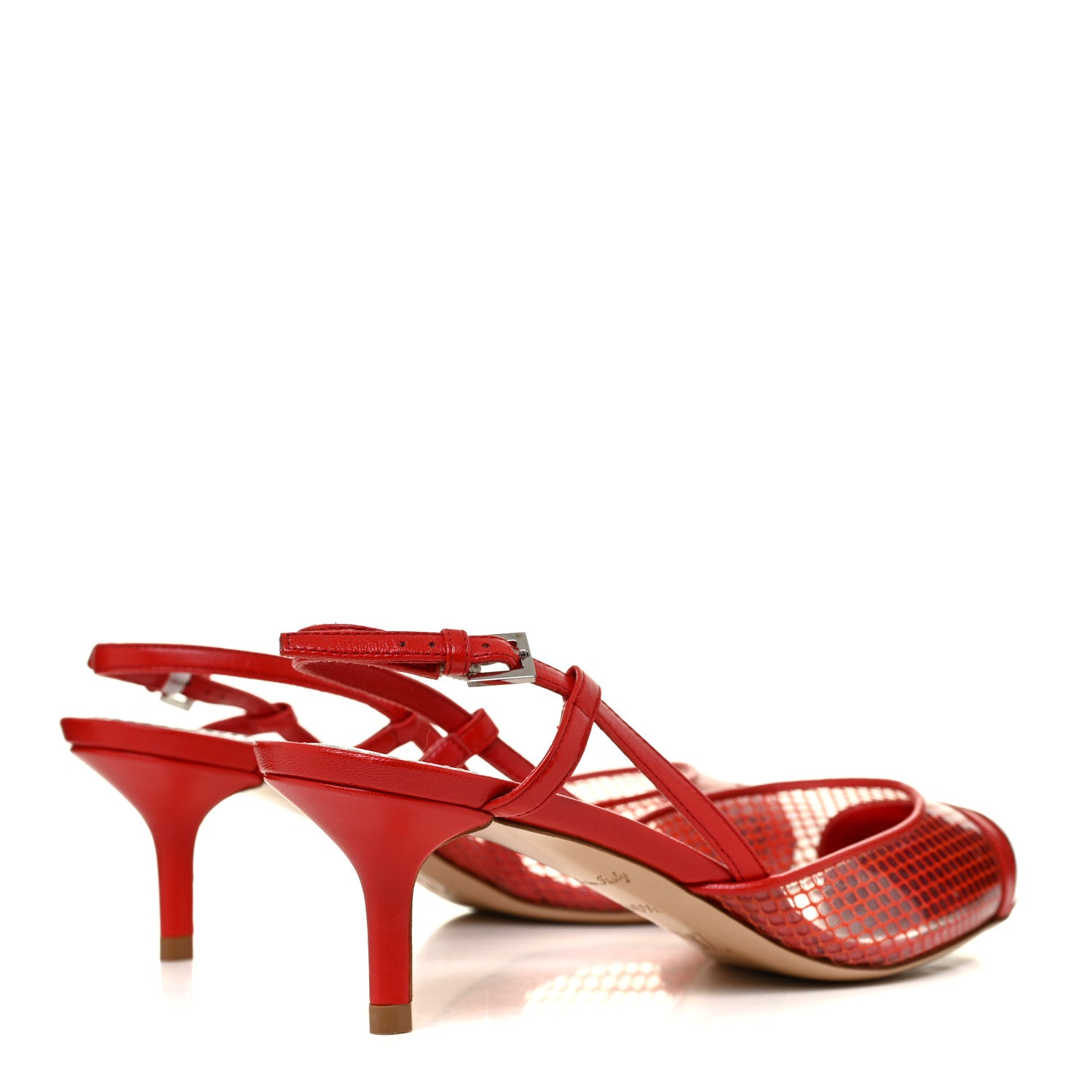 Louis Vuitton Calfskin Mesh PVC Urban Twist Slingback Mules 36.5 Red 4 of 8