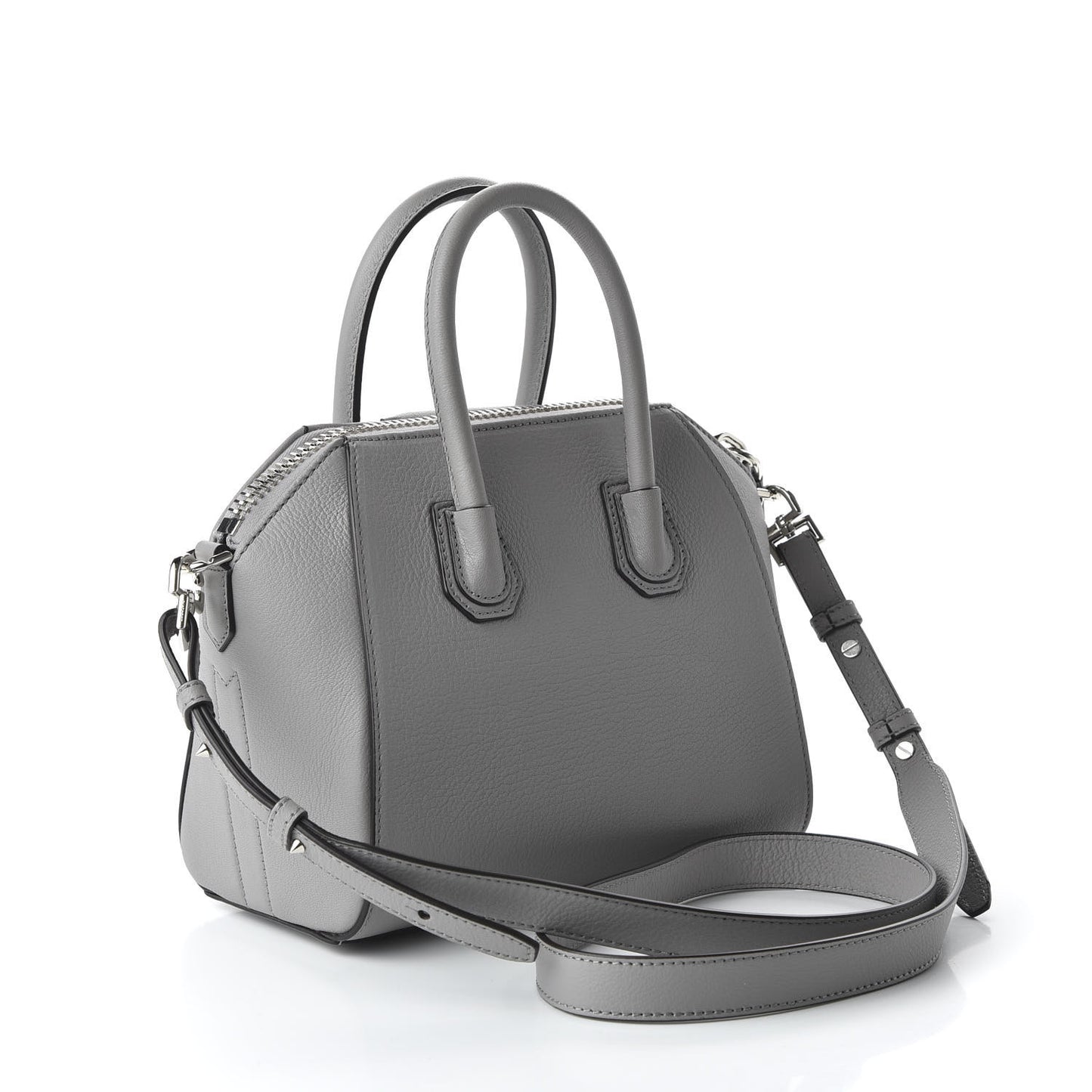 Sugar Goatskin Mini Antigona Pearl Grey