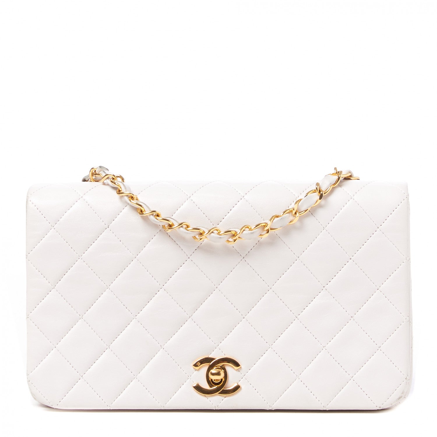 Chanel Lambskin Quilted Small Single Flap White 1 of 9