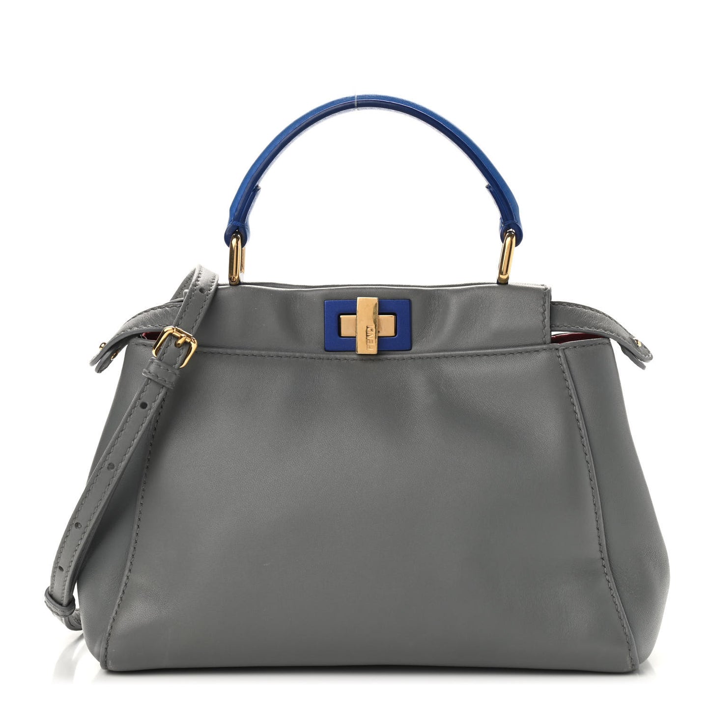 Nappa Colorblock Mini Peekaboo Iconic Satchel Grigio Chiaro Fragola Blue