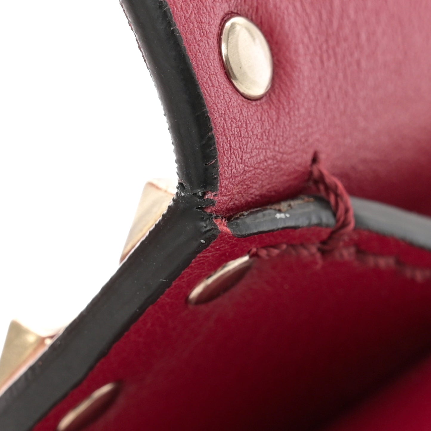 Vitello Medium Rockstud Flap Saddle Bag Scarlet