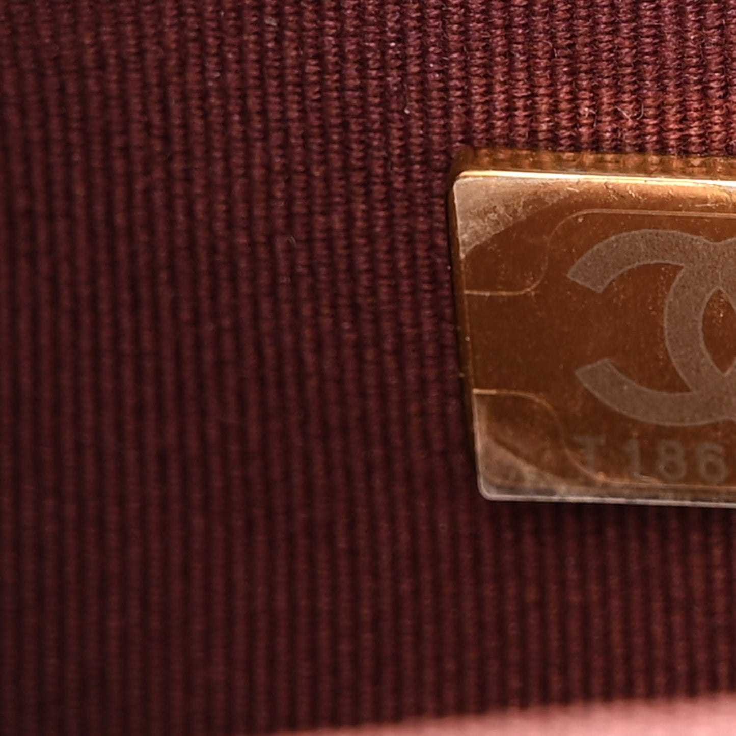 Lambskin Quilted Mini Logo Square Flap Burgundy