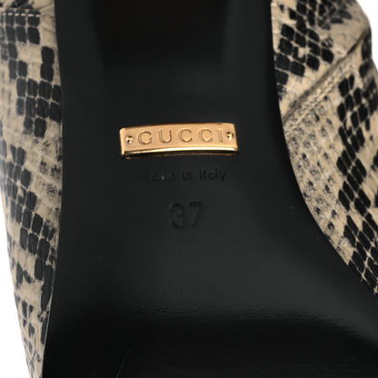 Gucci Calfskin Snakeskin Embossed Charlotte Horsebit 55mm Ankle Boots 37 Multicolor 7 of 15