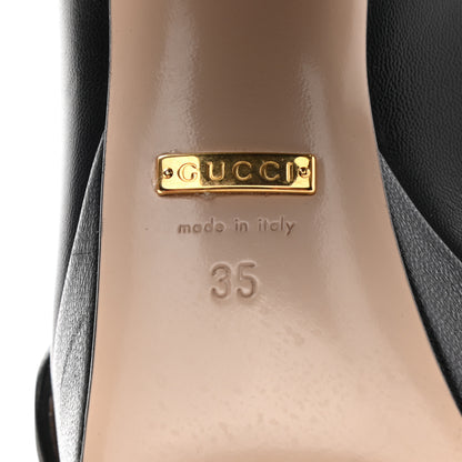 Gucci Malaga Kid GG Marmont Fringe Platform Loafer Pumps 35 Black 6 of 11