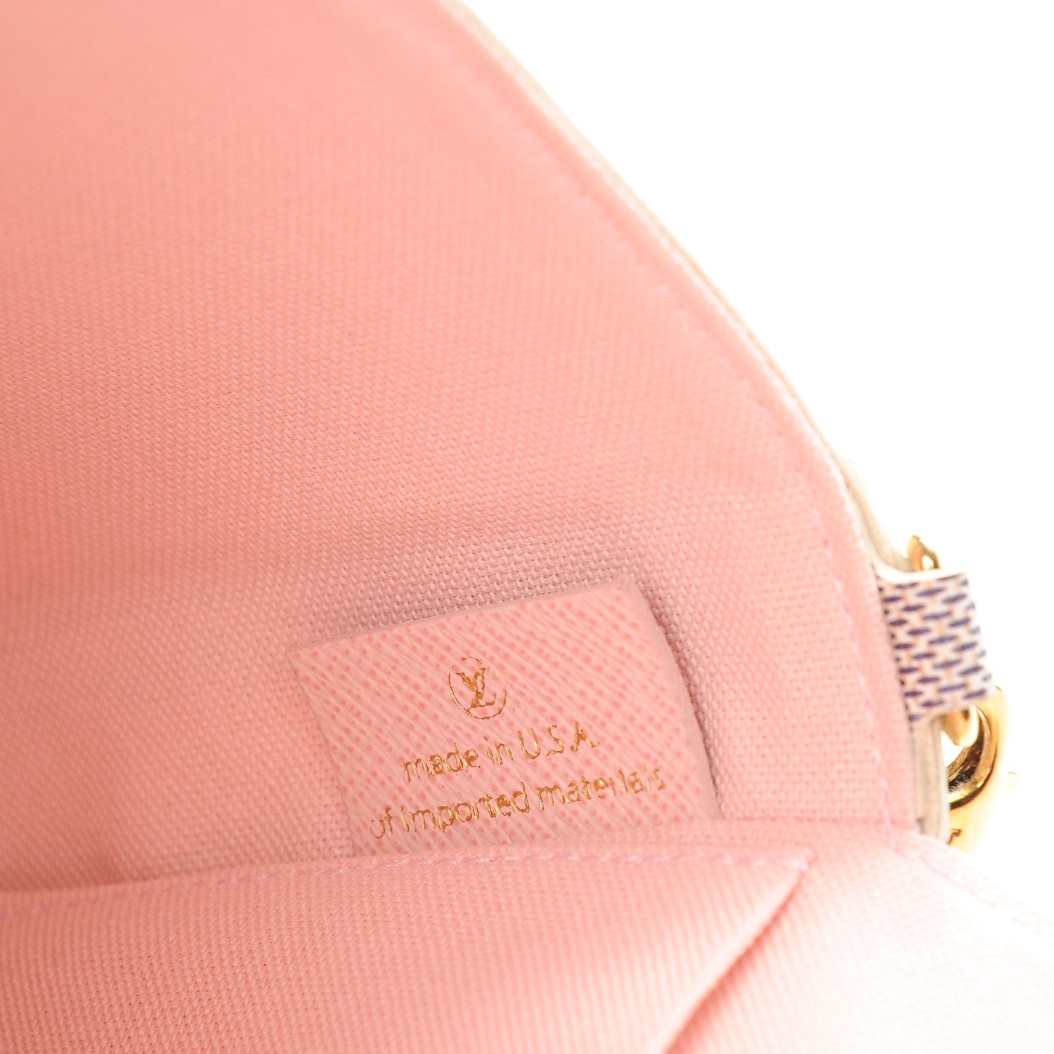 Louis Vuitton Damier Azur Pochette Felicie Chain Wallet Rose Ballerine 8 of 10