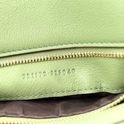 Gucci Roxy Calfskin Web Medium Blondie Top Handle Shoulder Flap Bag Salamander Green 7 of 11