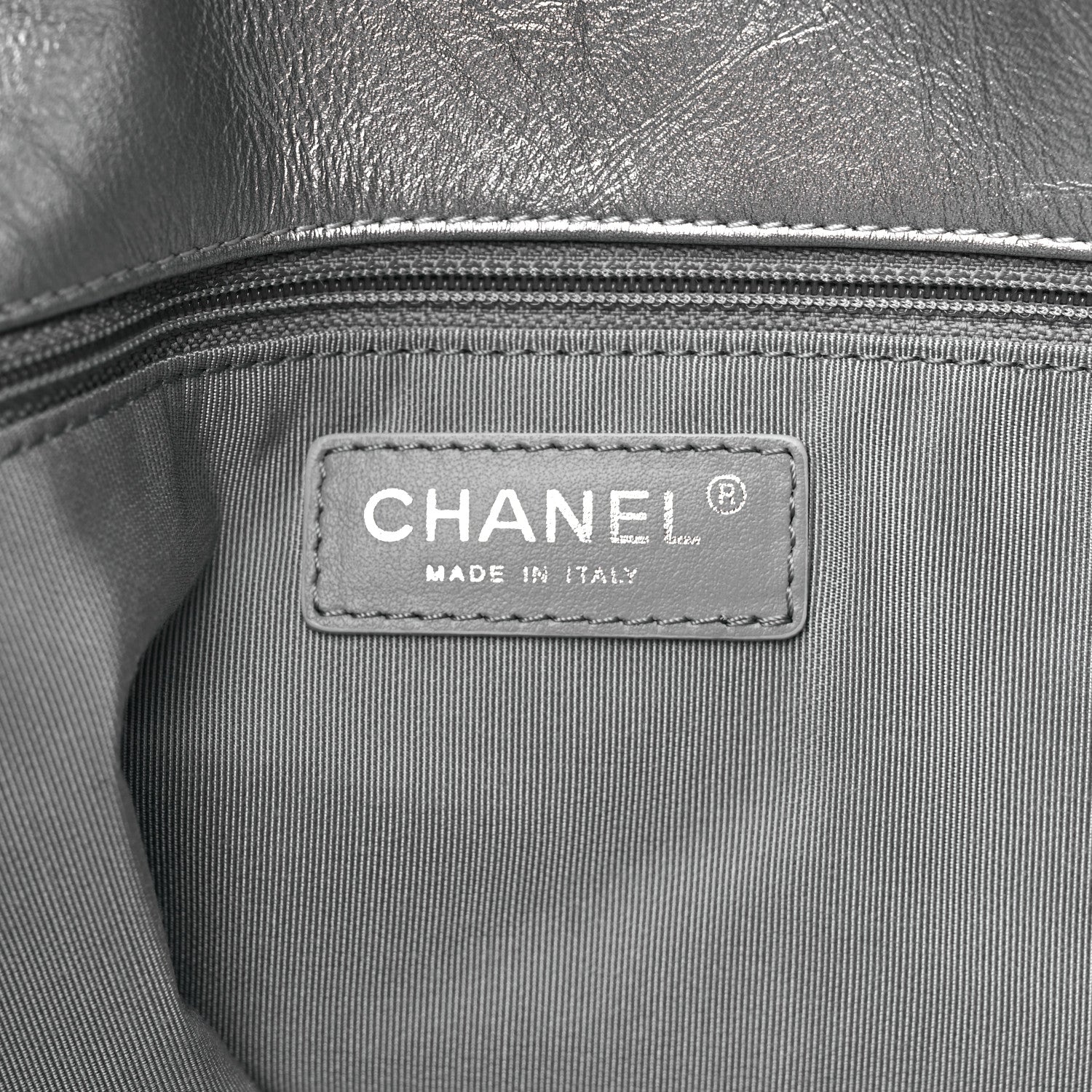 Chanel Metallic Crackled Calfskin Quilted Large Big Bang Hobo Silver 6 of 10