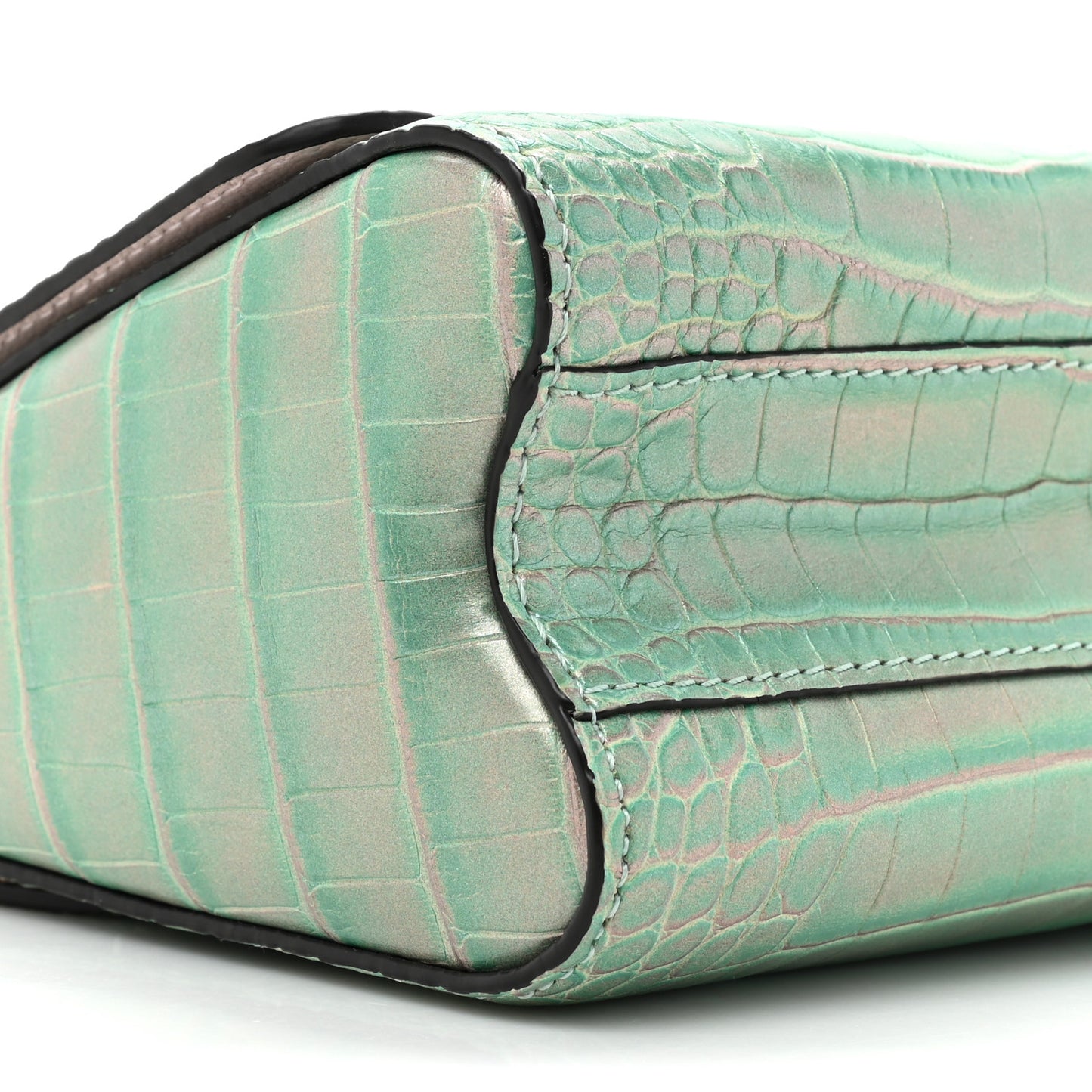 Alligator Mini Twist Shoulder Bag Turquoise