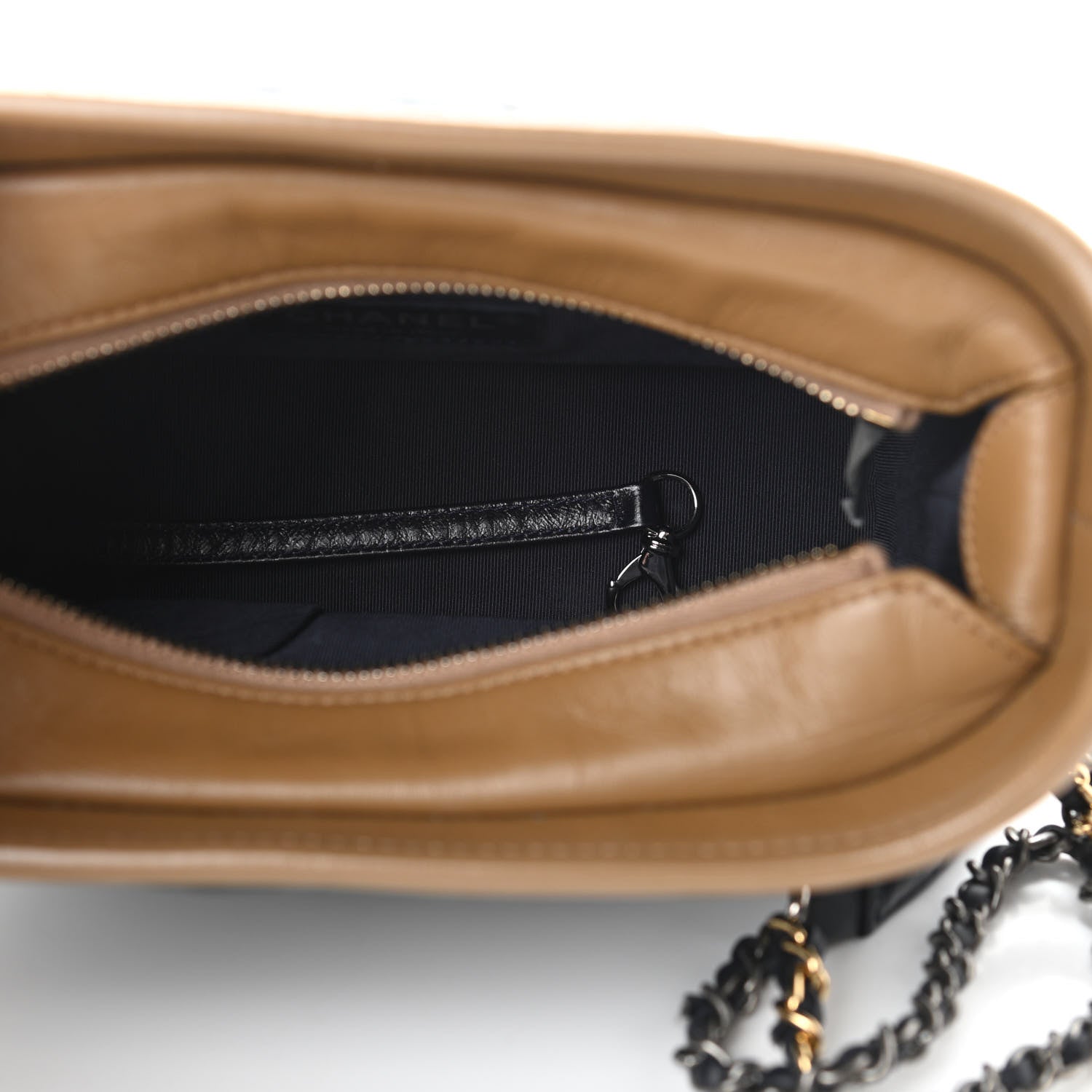 Chanel Aged Calfskin Chevron Quilted Small Gabrielle Hobo Green Black 5 of 10