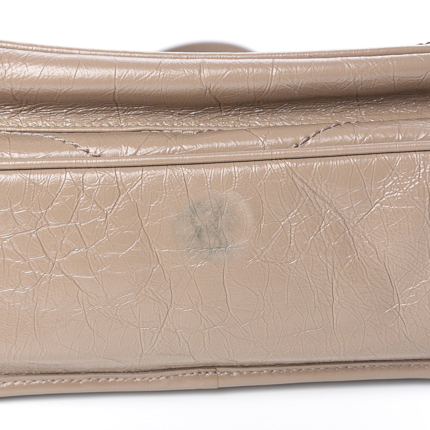 Crinkled Calfskin Matelasse Monogram Medium Niki Chain Satchel Light Taupe