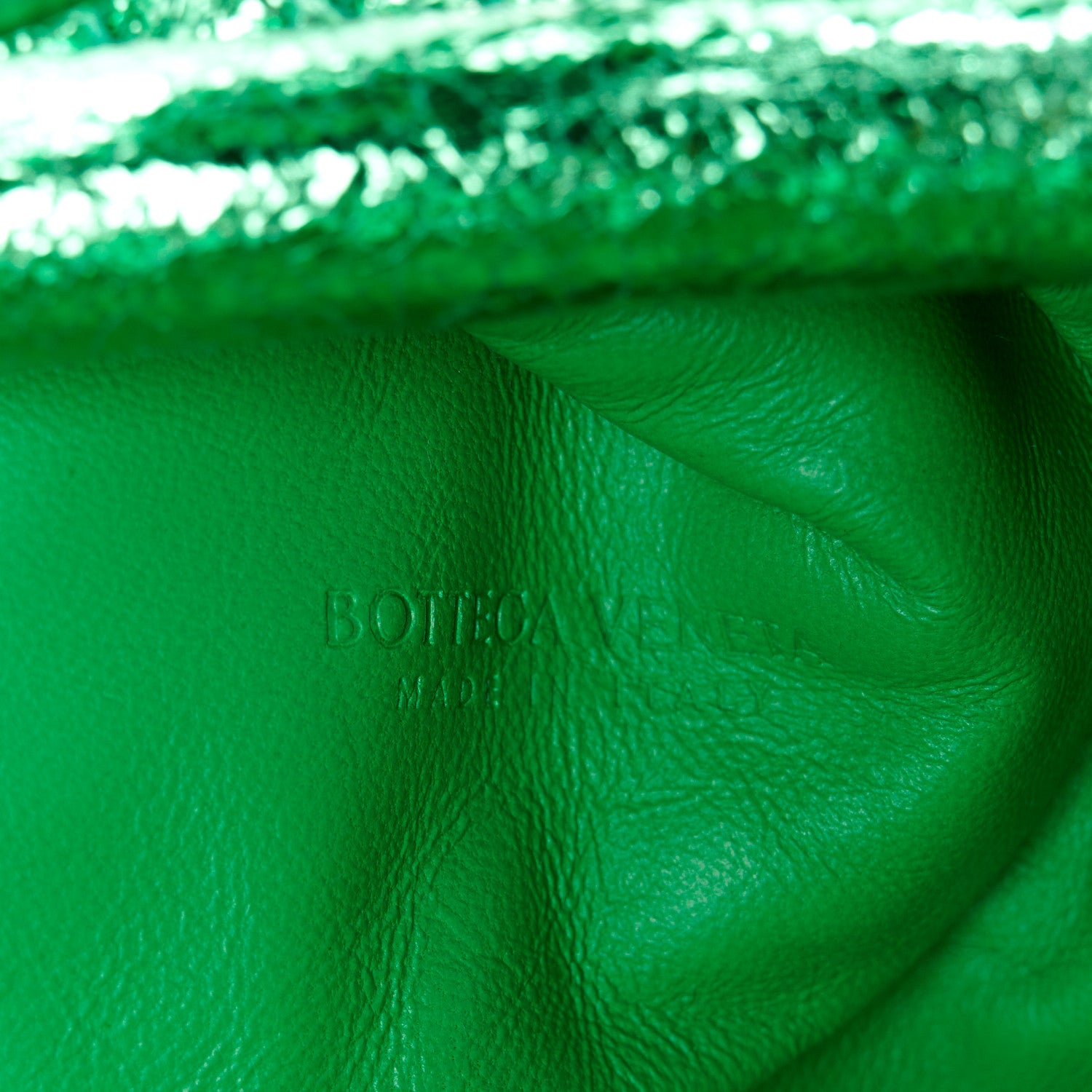 Bottega Veneta Metallic Nappa Intrecciato The Mini Pouch Parakeet 6 of 11
