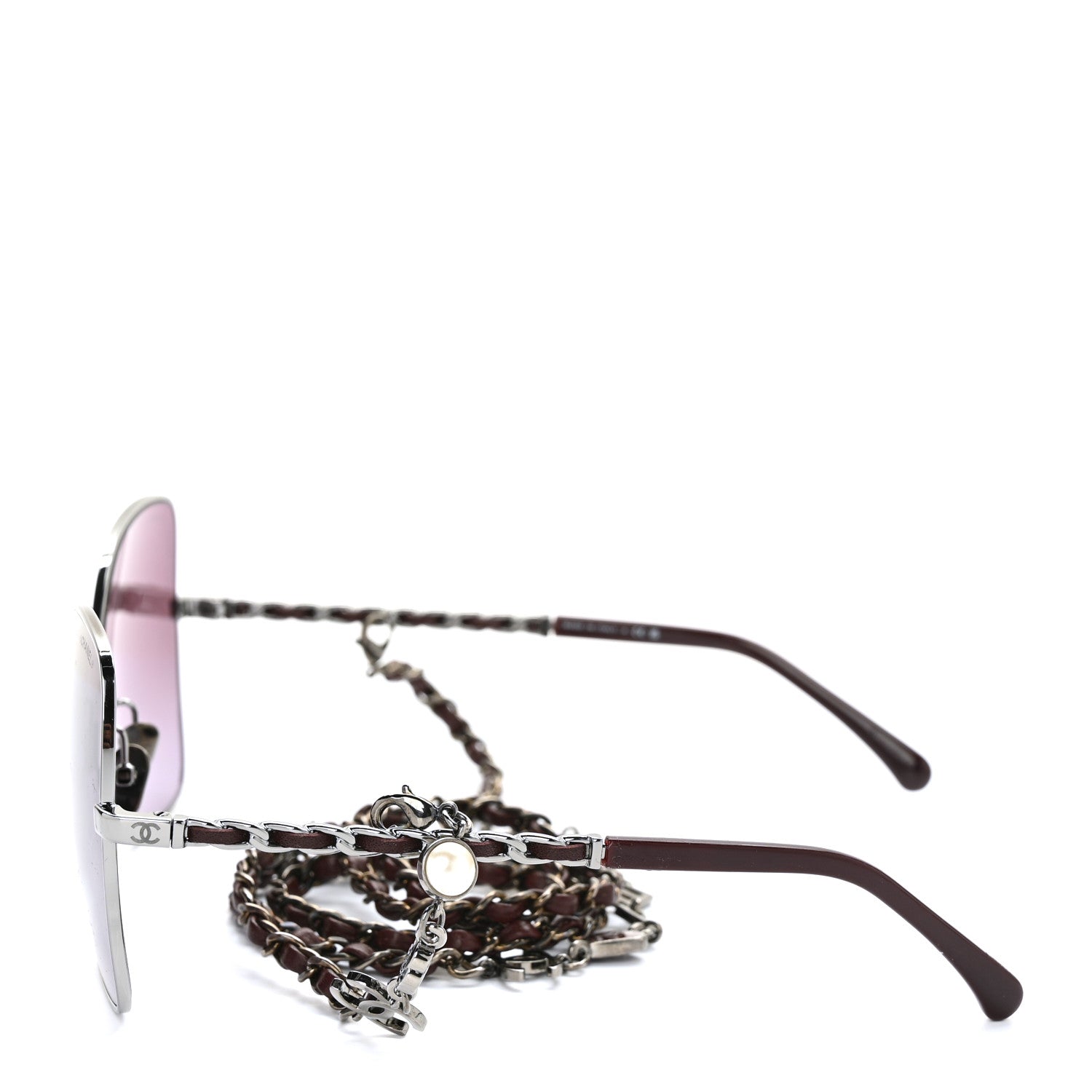 Chanel Metal Square Frame Chain Sunglasses 4274-Q Purple 3 of 7