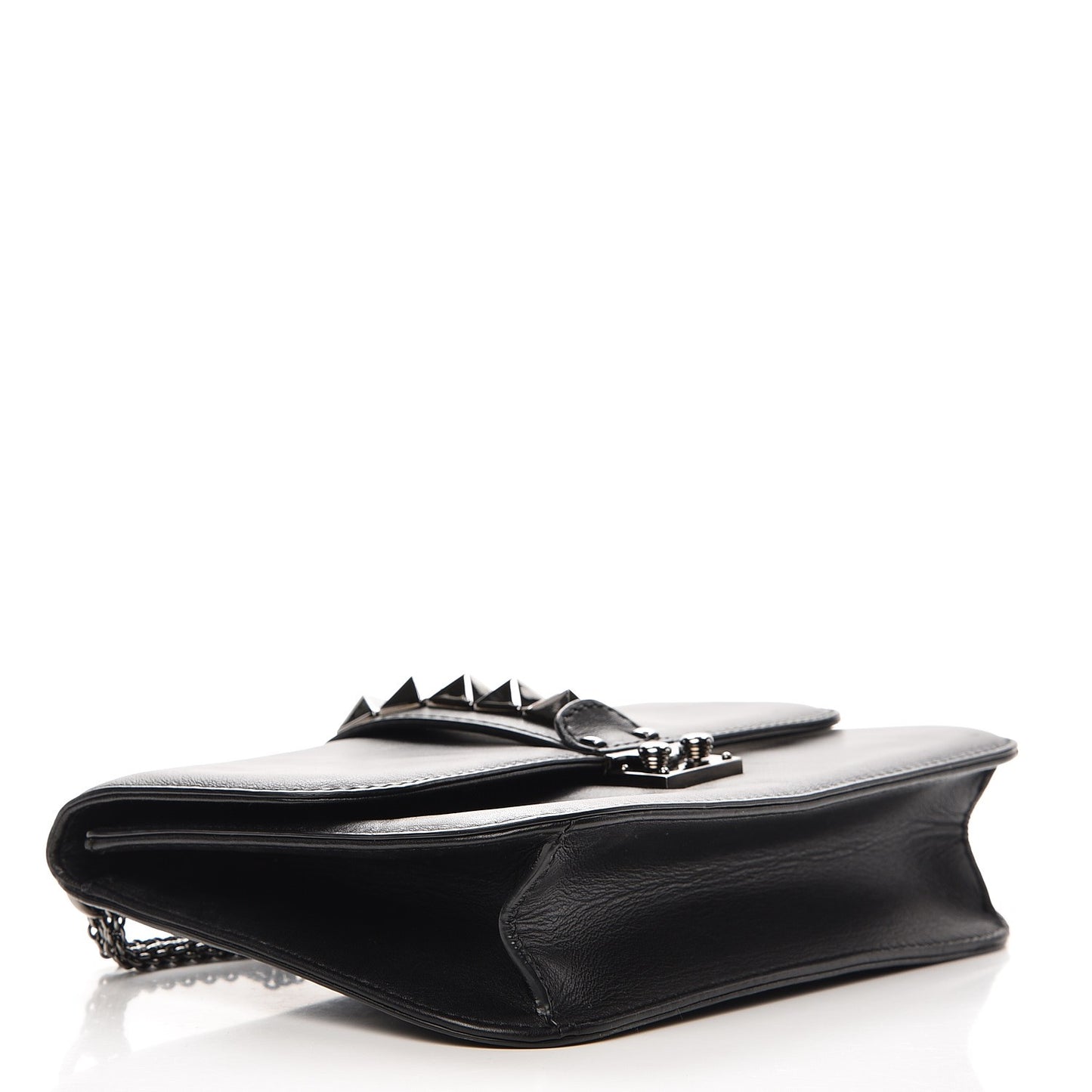 Vitello Medium Glam Lock Rockstud Flap Black