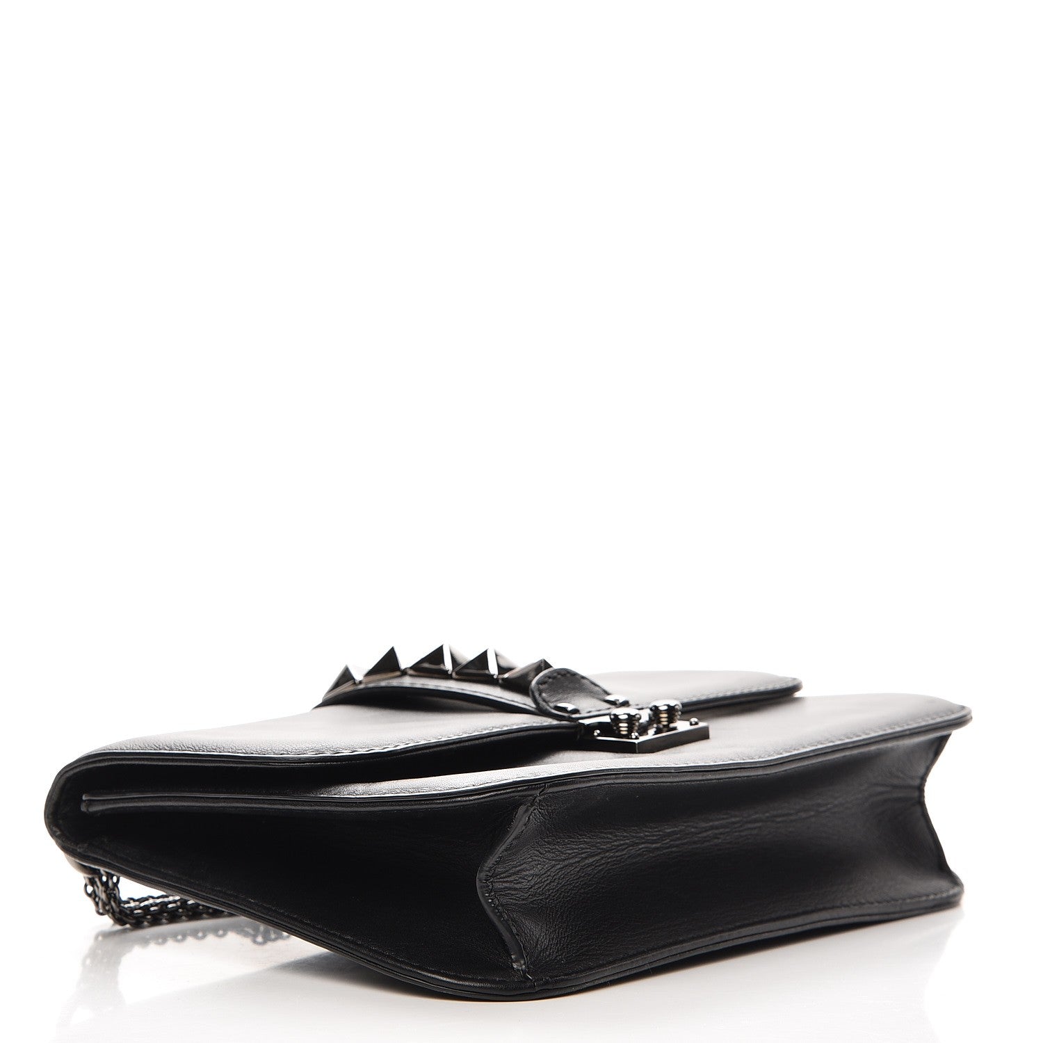 Valentino Garavani Vitello Medium Glam Lock Rockstud Flap Black 5 of 9
