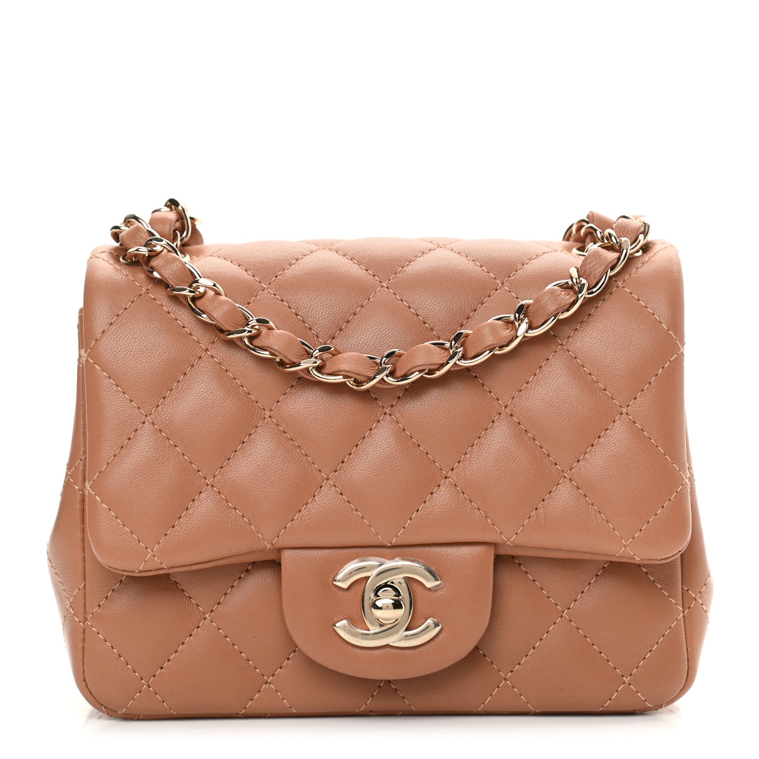 Chanel Lambskin Quilted Mini Square Flap Brown 1 of 12
