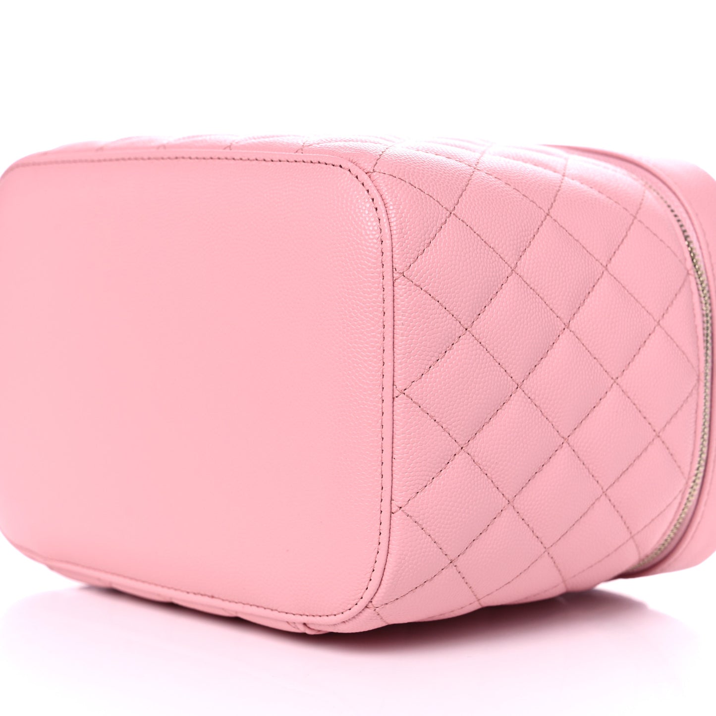 Caviar Quilted Large Vanity Pouch Pink