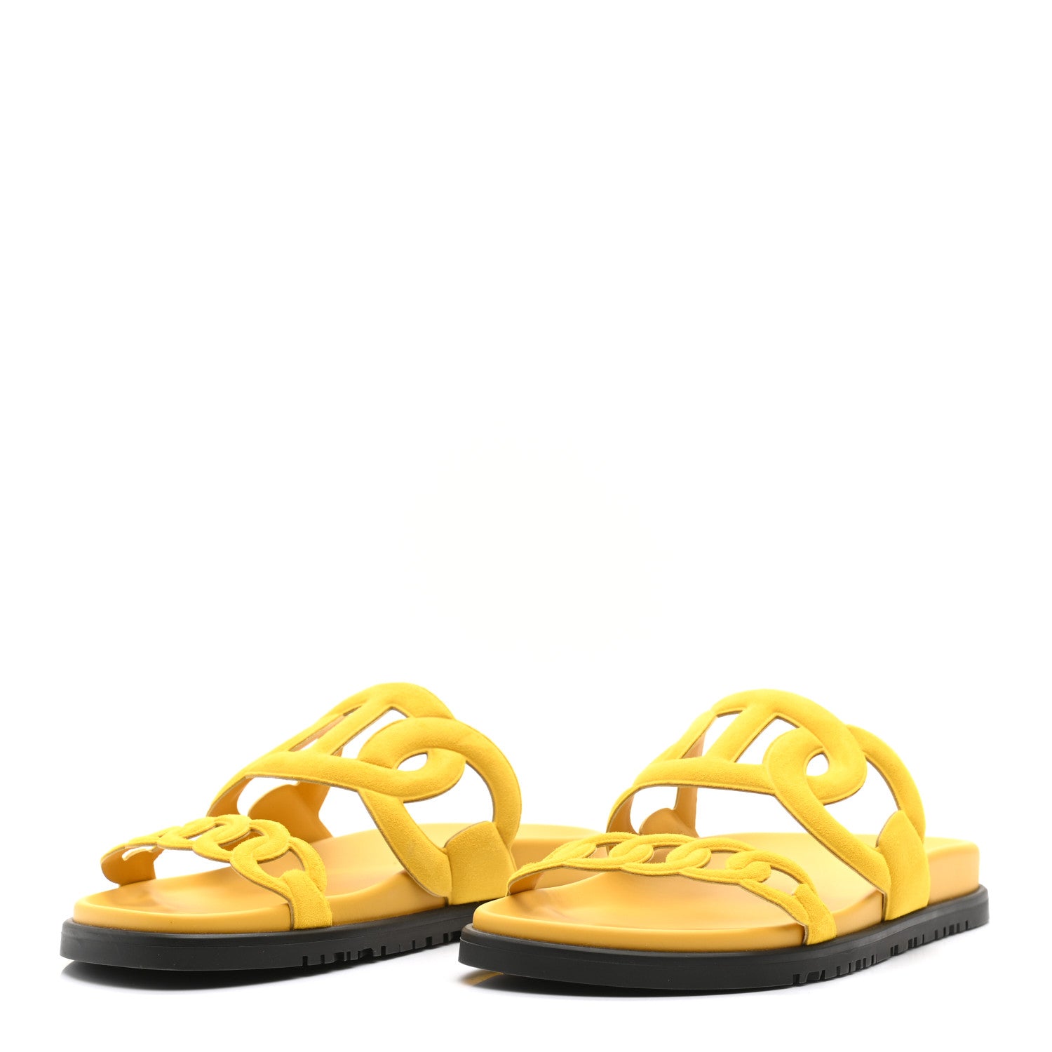 Hermes Suede Goatskin Extra Sandals 39 Jaune Sable 3 of 8
