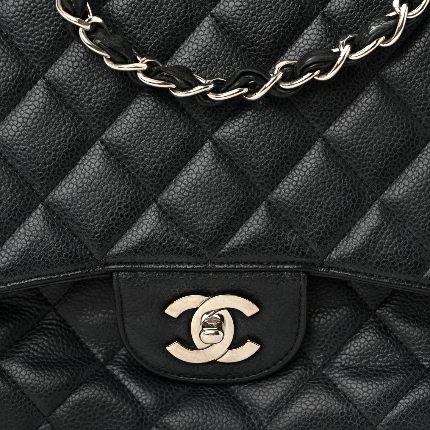 Caviar Quilted Jumbo Single Flap Black