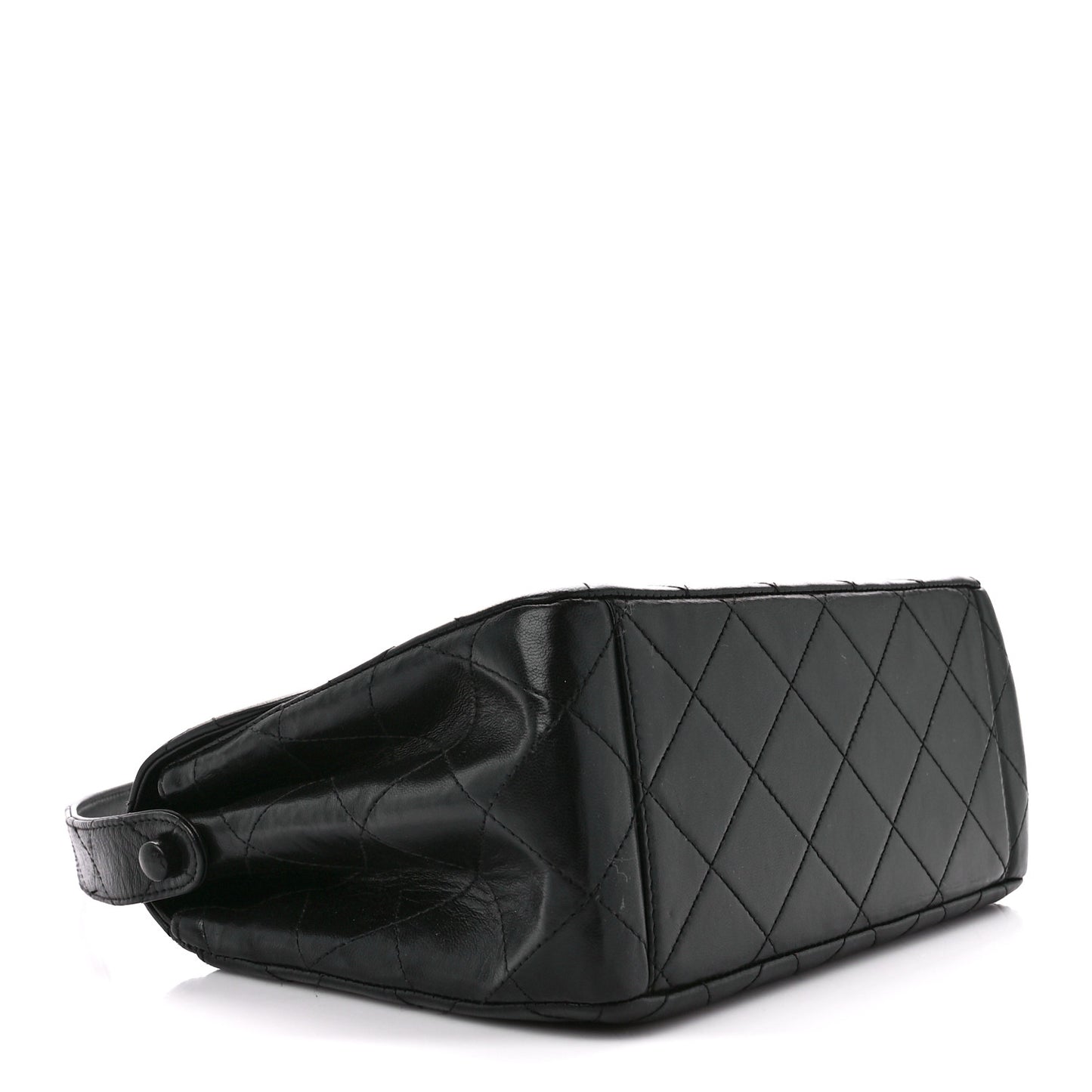 Lambskin Quilted CC Flap Shoulder Bag Black