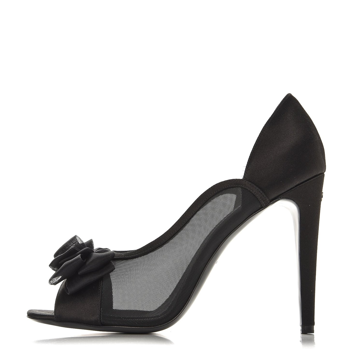 Mesh Satin Bow CC Pumps 41 Black