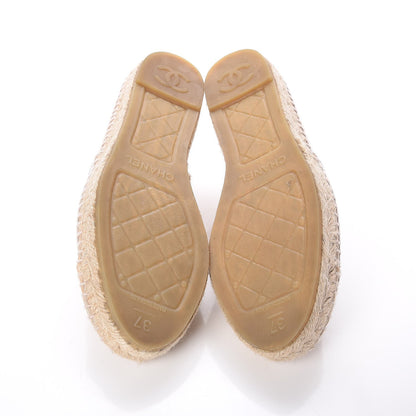 Chanel Patent CC Espadrilles 37 Beige 5 of 10