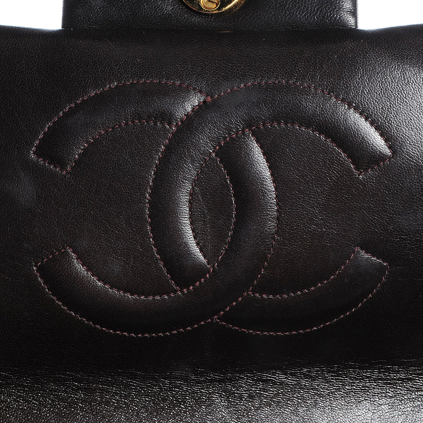 Lambskin Quilted XL Jumbo Flap Brown