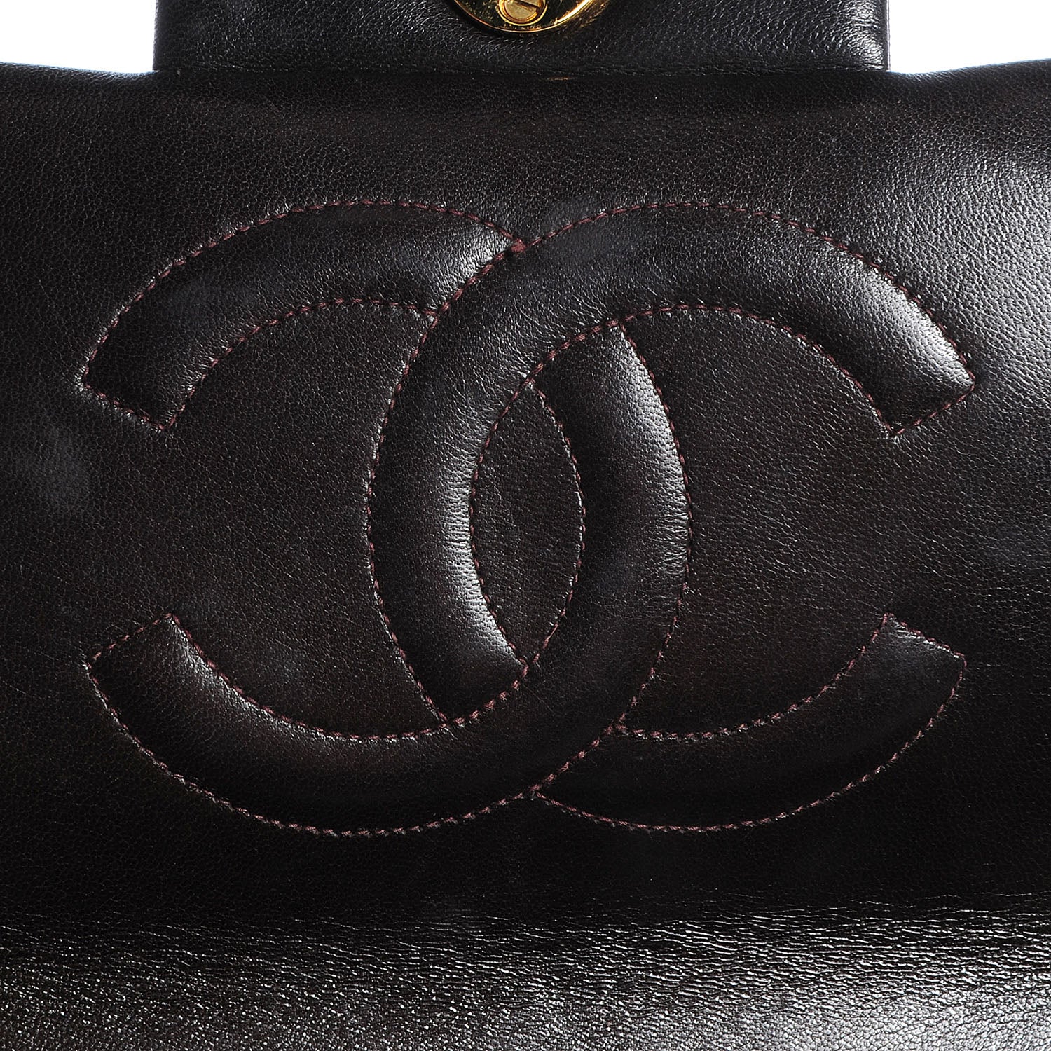 Chanel Lambskin Quilted XL Jumbo Flap Brown 7 of 10