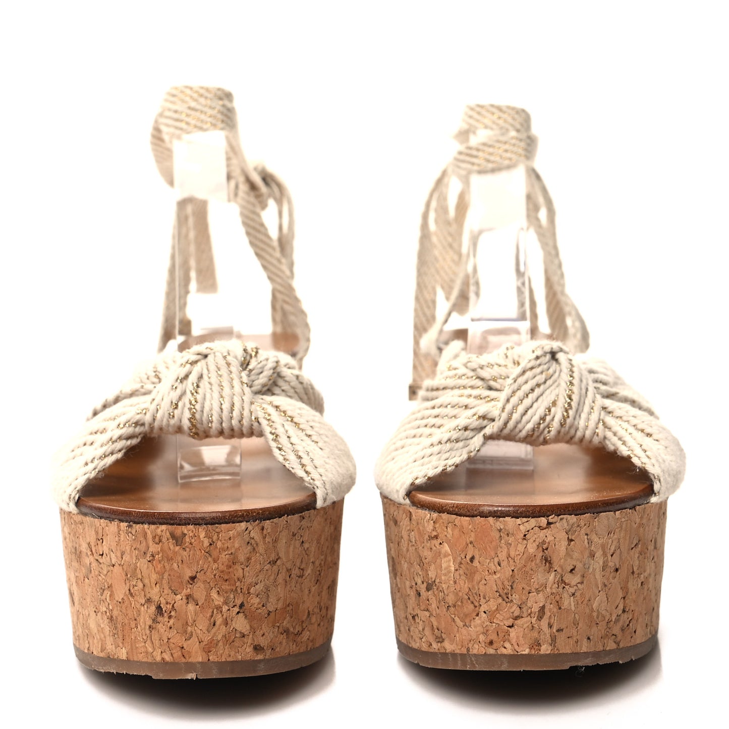 Fabric Lace Up Norah Wedge Sandals 37.5