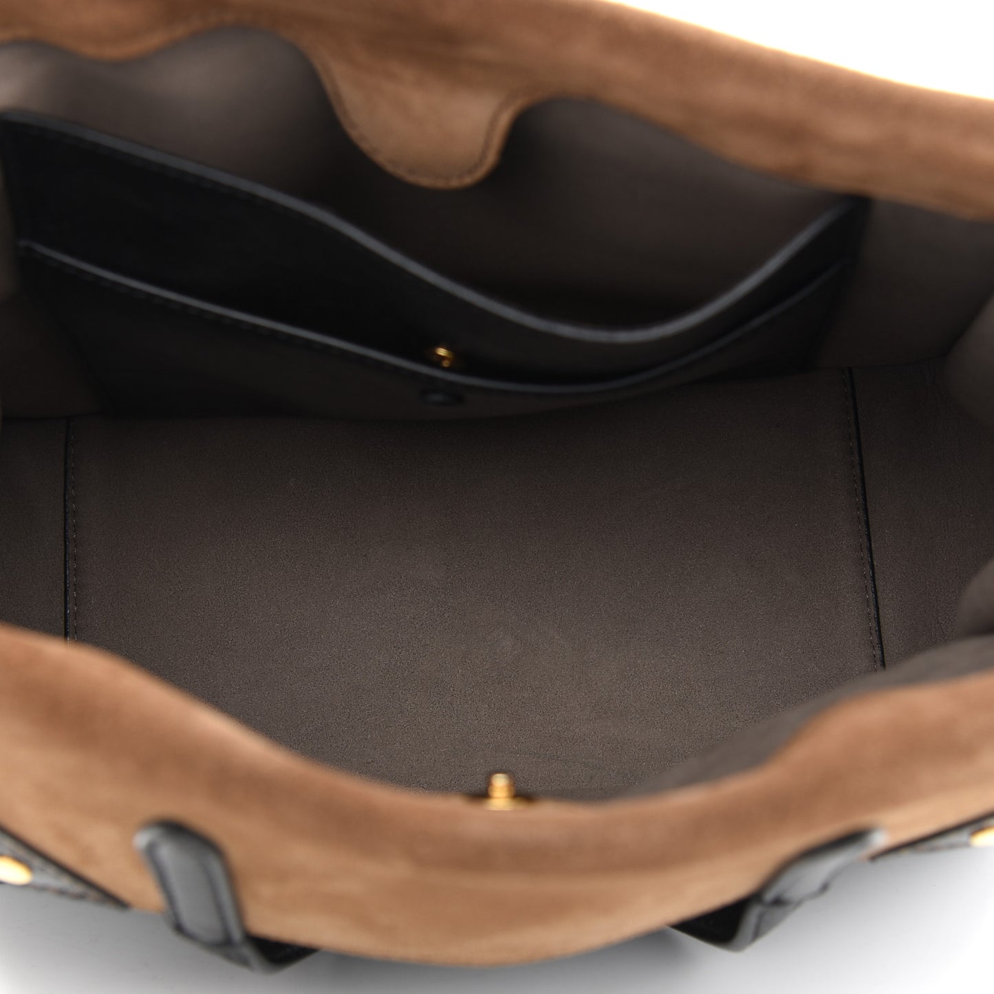 Agnello Old Shine Vitello Go Rain Small Flip Tote Black Marrone