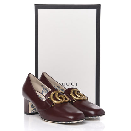 Gucci Malaga Kid GG Victoire 55mm Loafer Pumps 37 Vintage Bordeaux 9 of 9