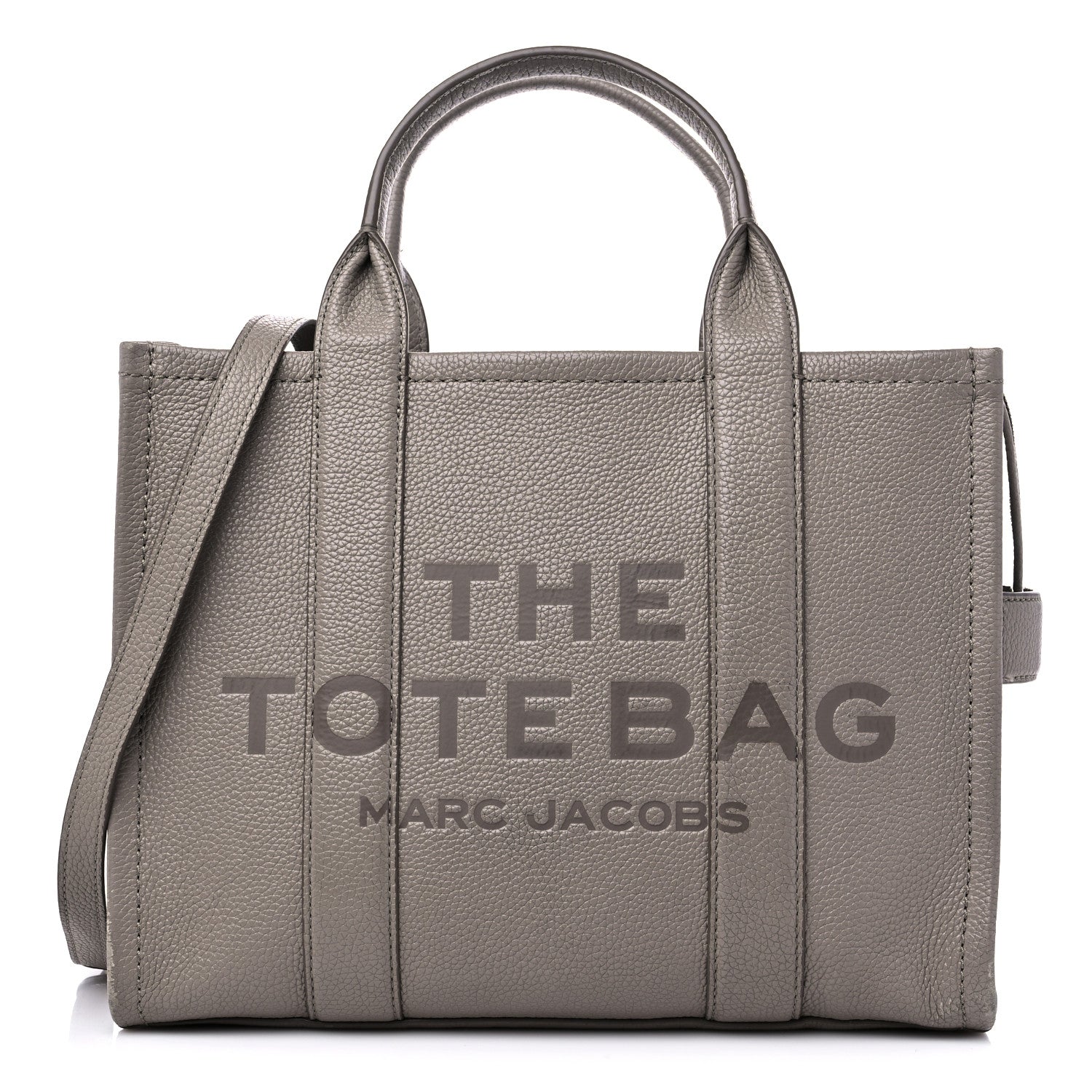Marc Jacobs Grained Calfskin Medium The Tote Bag Grey 1 of 12