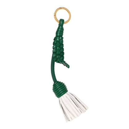 Bottega Veneta Nappa Intrecciato Flower Key Ring Chalk Egg Yolk 1 of 4
