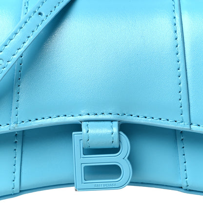 Balenciaga Shiny Box Calfskin Tonal B Hourglass Top Handle Bag Mini Azur 8 of 12