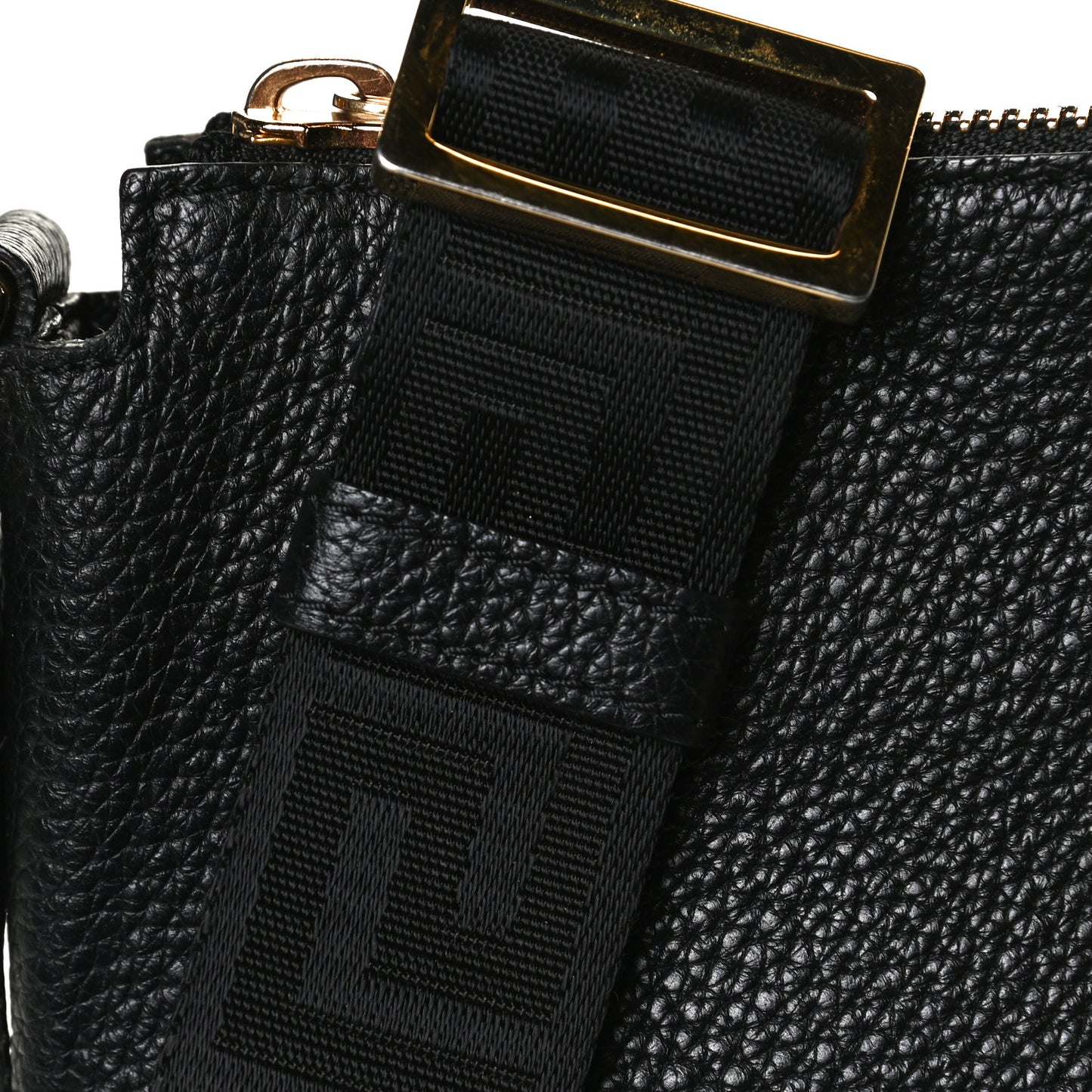 Grained Calfskin Medusa Messenger Bag Black