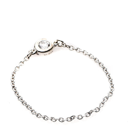 Tiffany Sterling Silver Diamond 0.06ct Elsa Peretti Diamonds by the Yard Ring 66 11.5 2 of 3