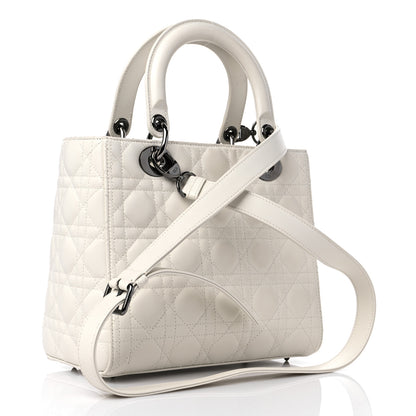 Christian Dior Lambskin Cannage Medium Lady Dior White 3 of 18