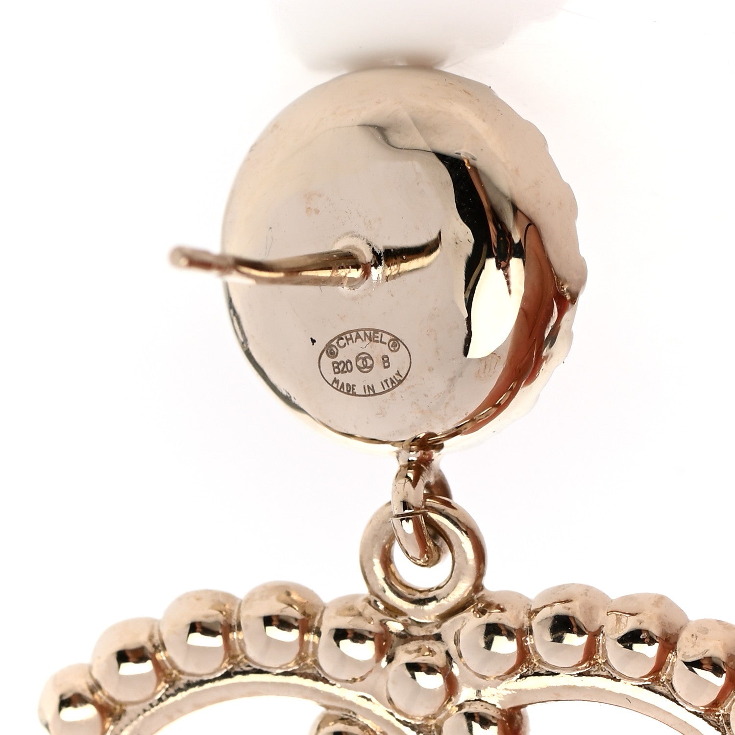 Chanel Crystal Pearl Bow-tiful CC Drop Earrings Gold 4 of 5