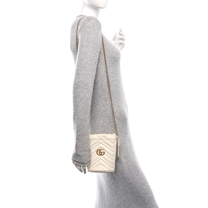 Gucci Calfskin Matelasse Mini GG Marmont 2.0 Bucket Bag White 2 of 9
