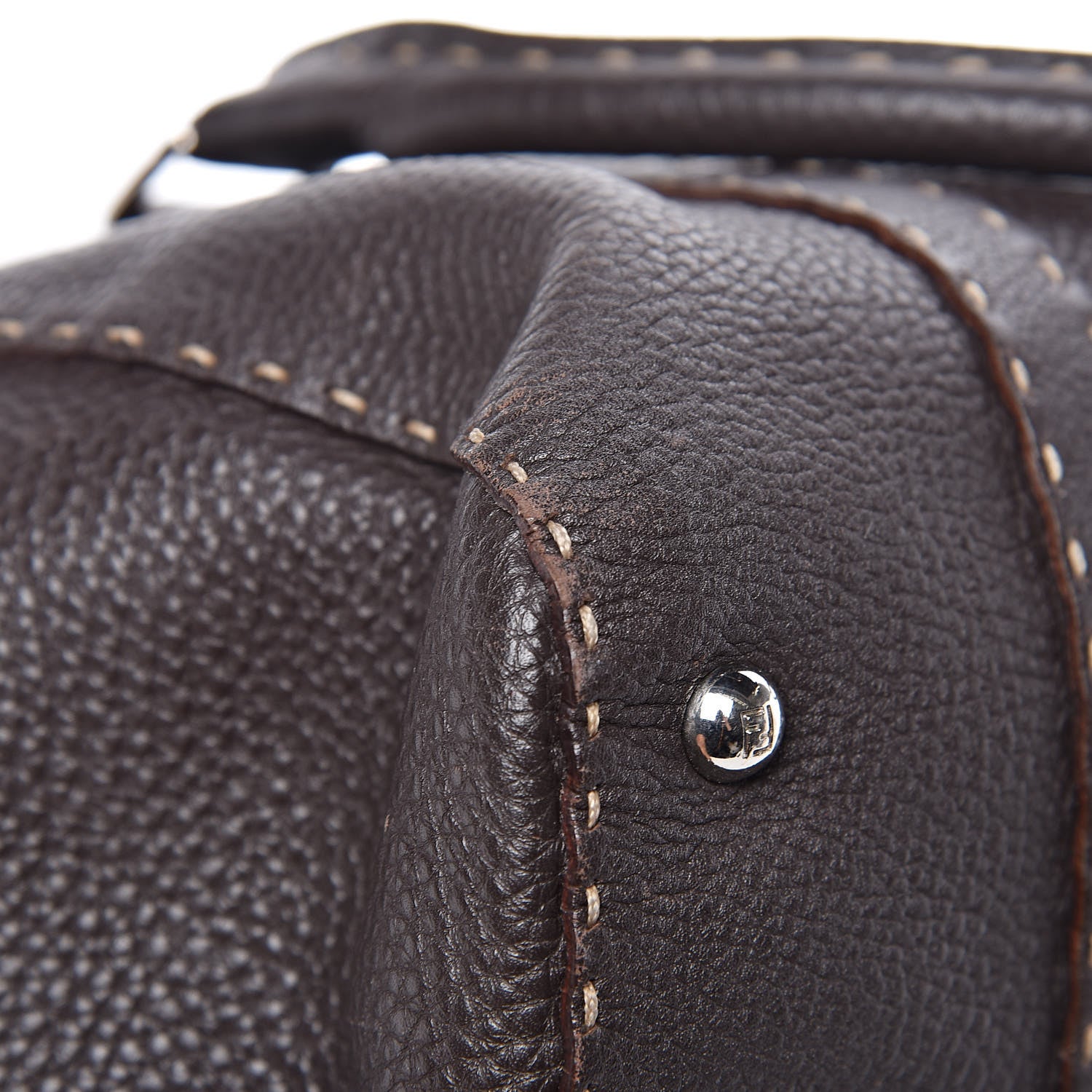 Fendi Cuoio Romano Selleria Large Linda Satchel Testa di Moro 10 of 13