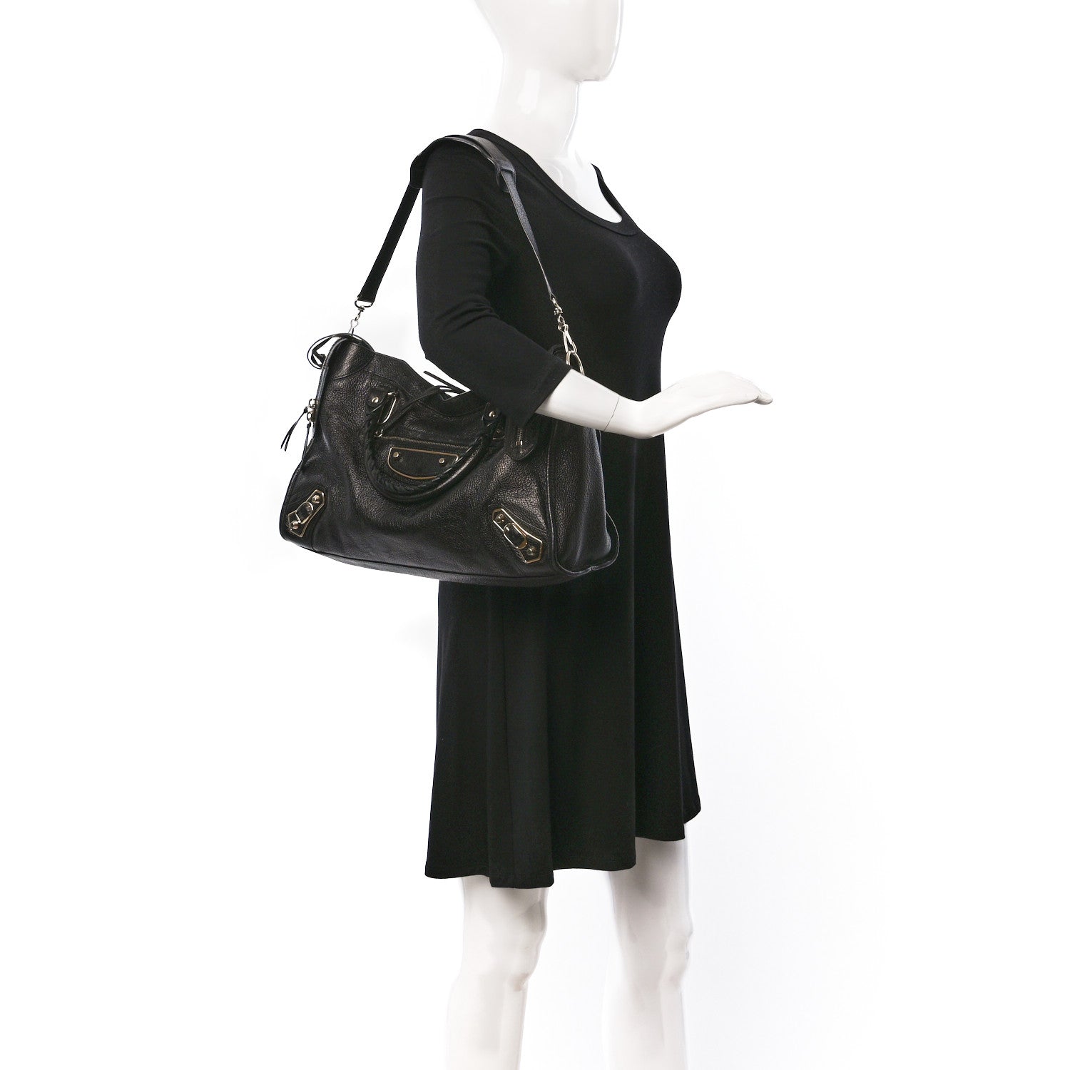 Balenciaga Chevre Gold Metallic Edge Hardware City Black 2 of 8
