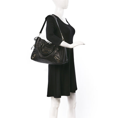 Balenciaga Chevre Gold Metallic Edge Hardware City Black 2 of 8