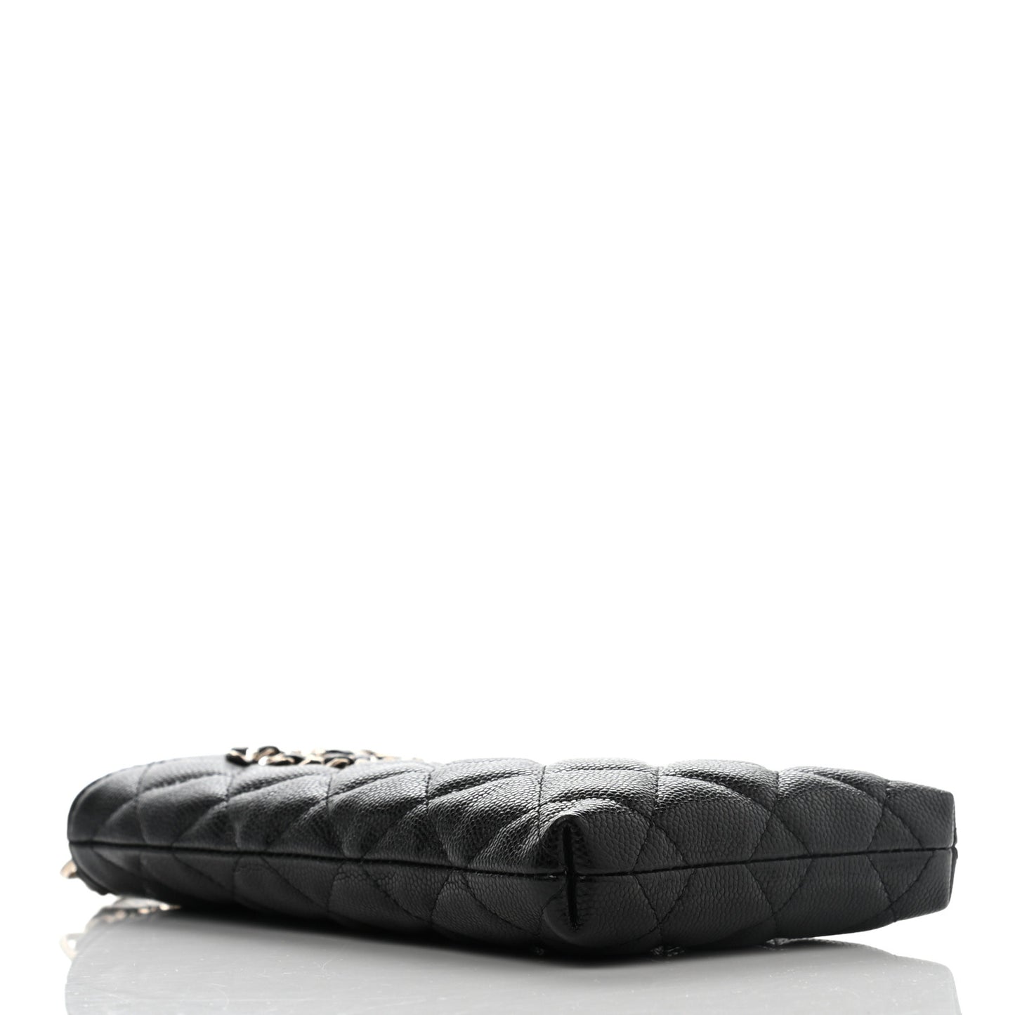 Caviar Quilted French New Wave Phone Holder With Chain Black