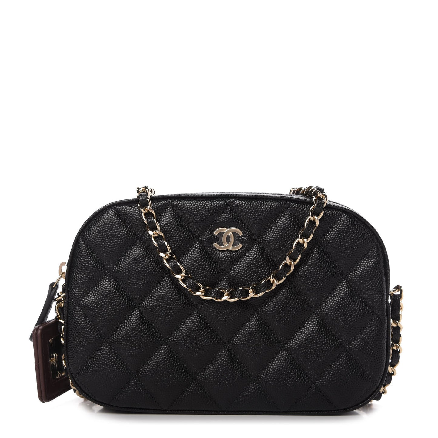 Caviar Quilted Vanity With Chain Black