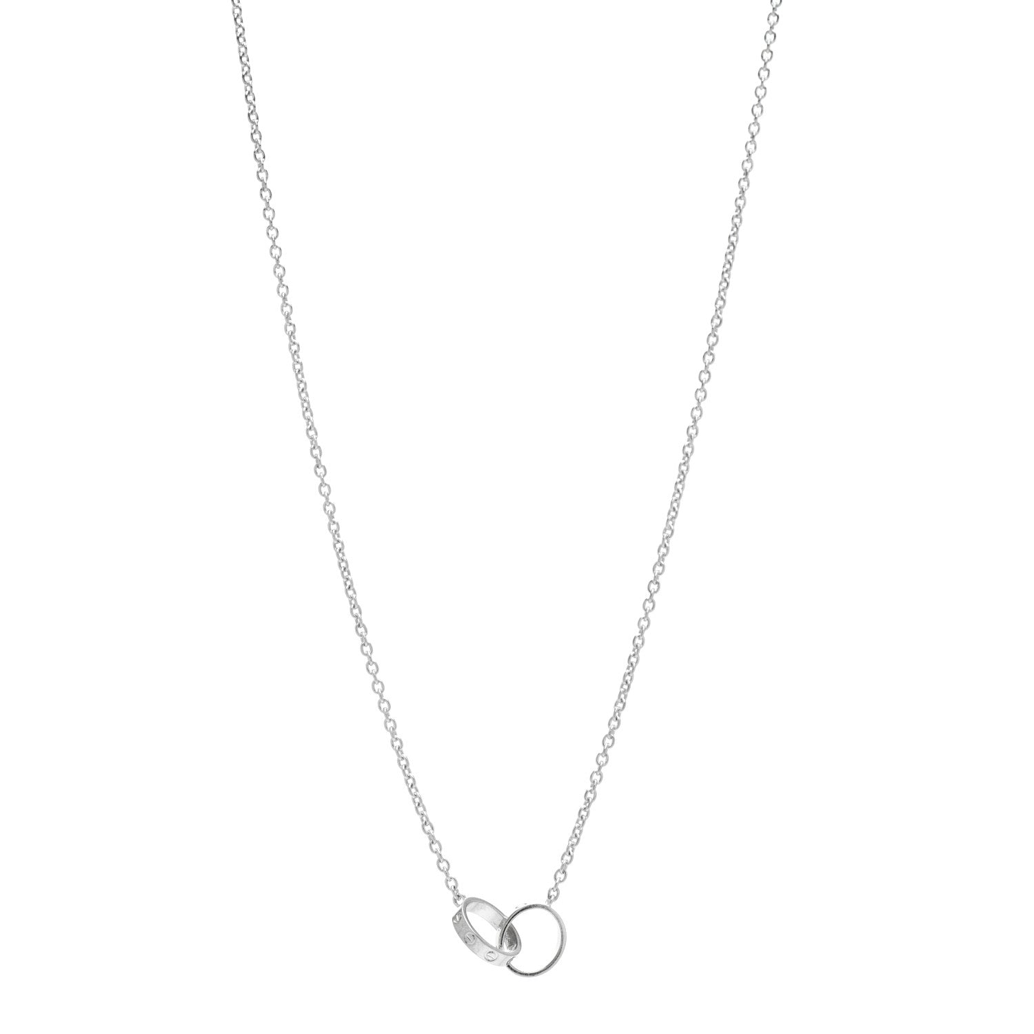 Cartier 18K White Gold Interlocking LOVE Necklace 1 of 5
