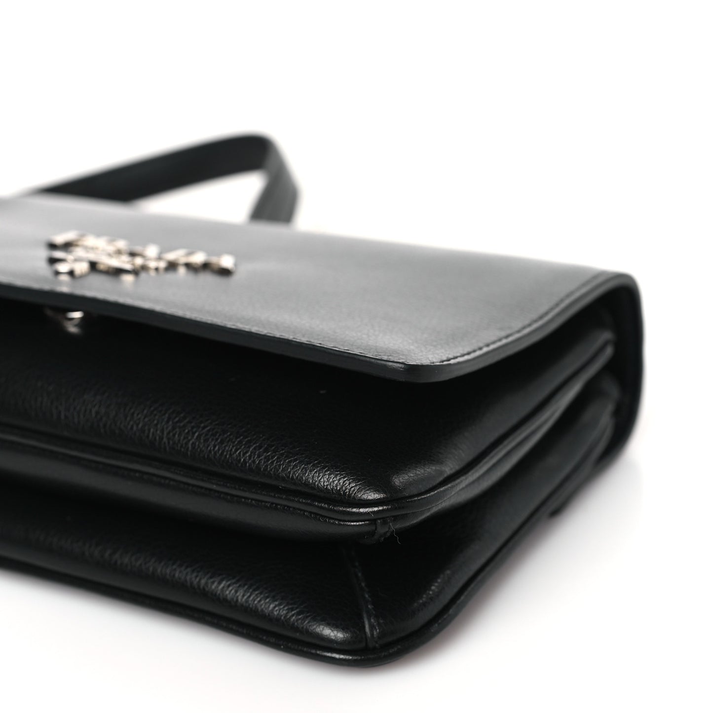 Soft Calfskin Chain Shoulder Bag Black