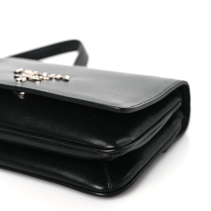 Prada Soft Calfskin Chain Shoulder Bag Black 8 of 8