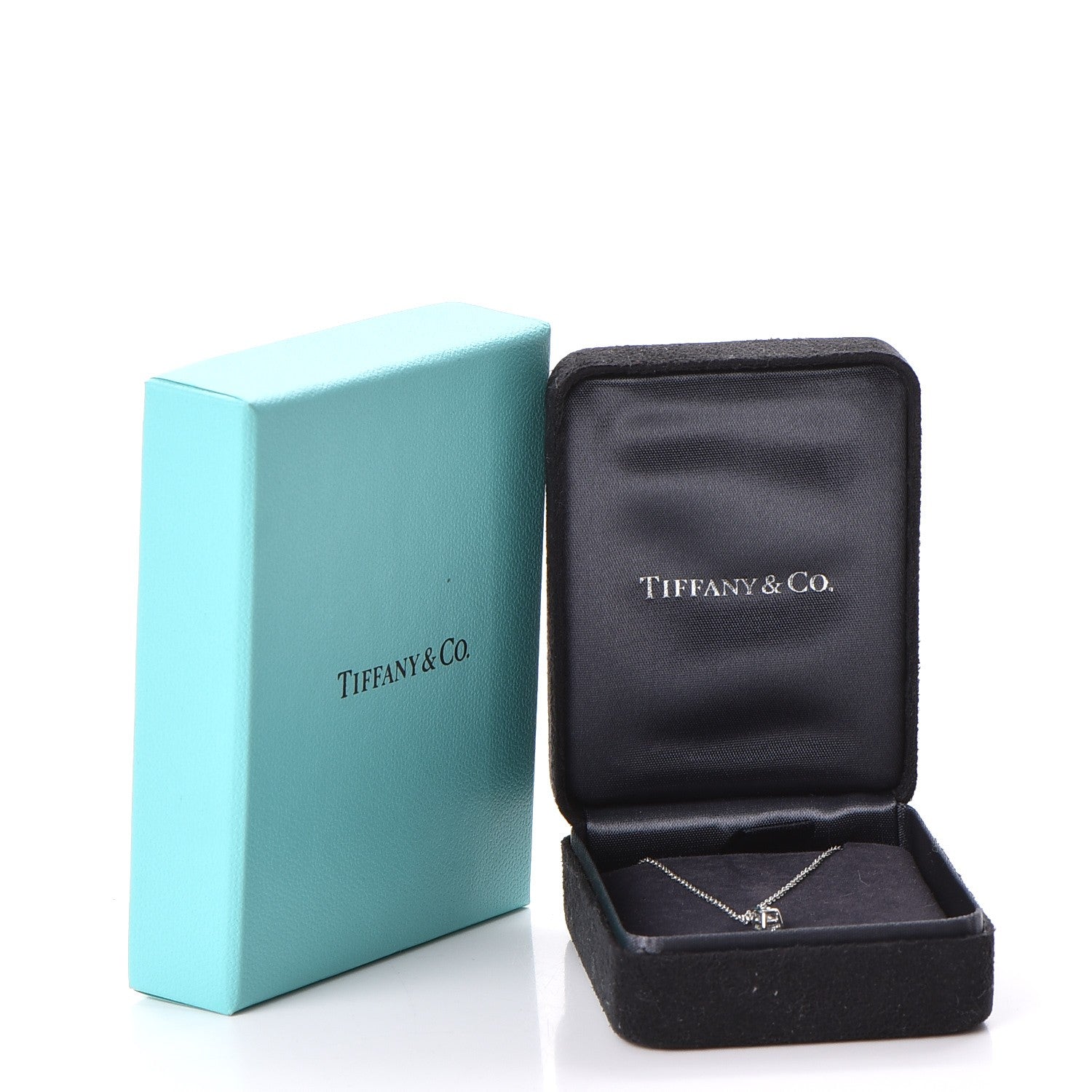 Tiffany Platinum Diamond .19ct Solitaire Pendant Necklace 7 of 7