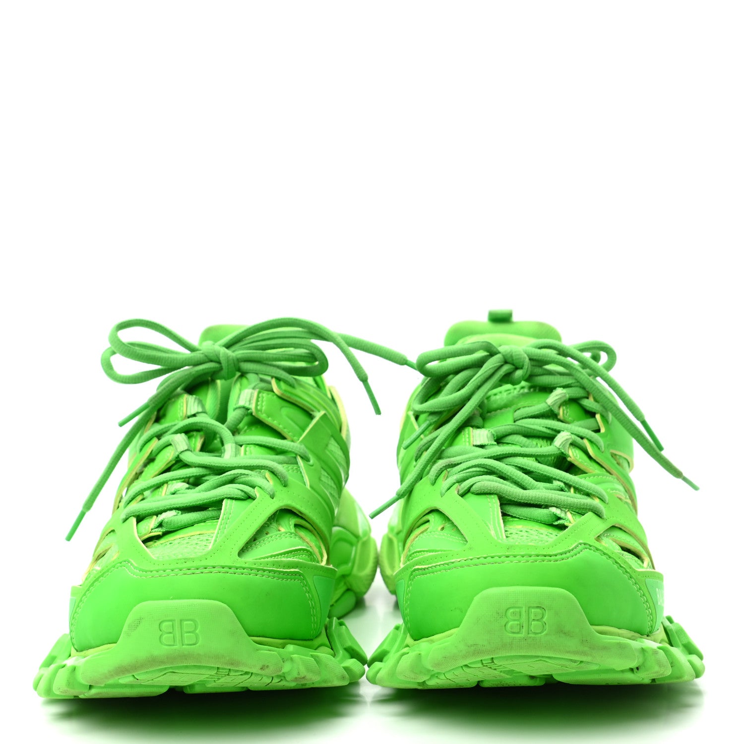 Balenciaga Mesh Nylon Mens Track Sneakers 40 Monocolor Fluo Green 2 of 9